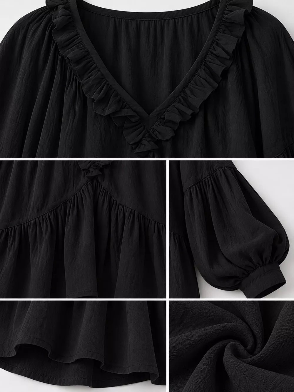 Ruffled V-Neck Blouse, image 34