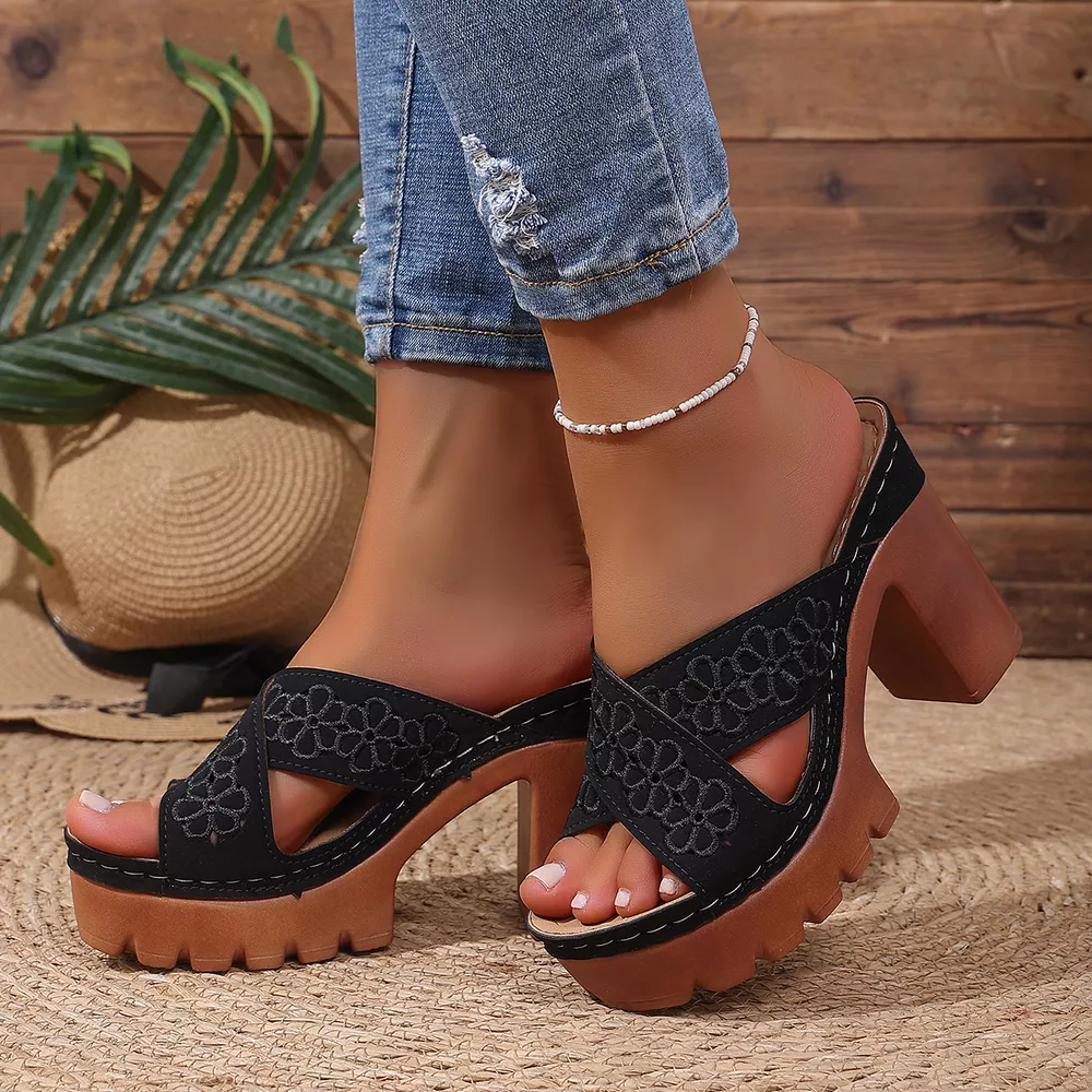 Open Toe Block Heels Sandals, image 3