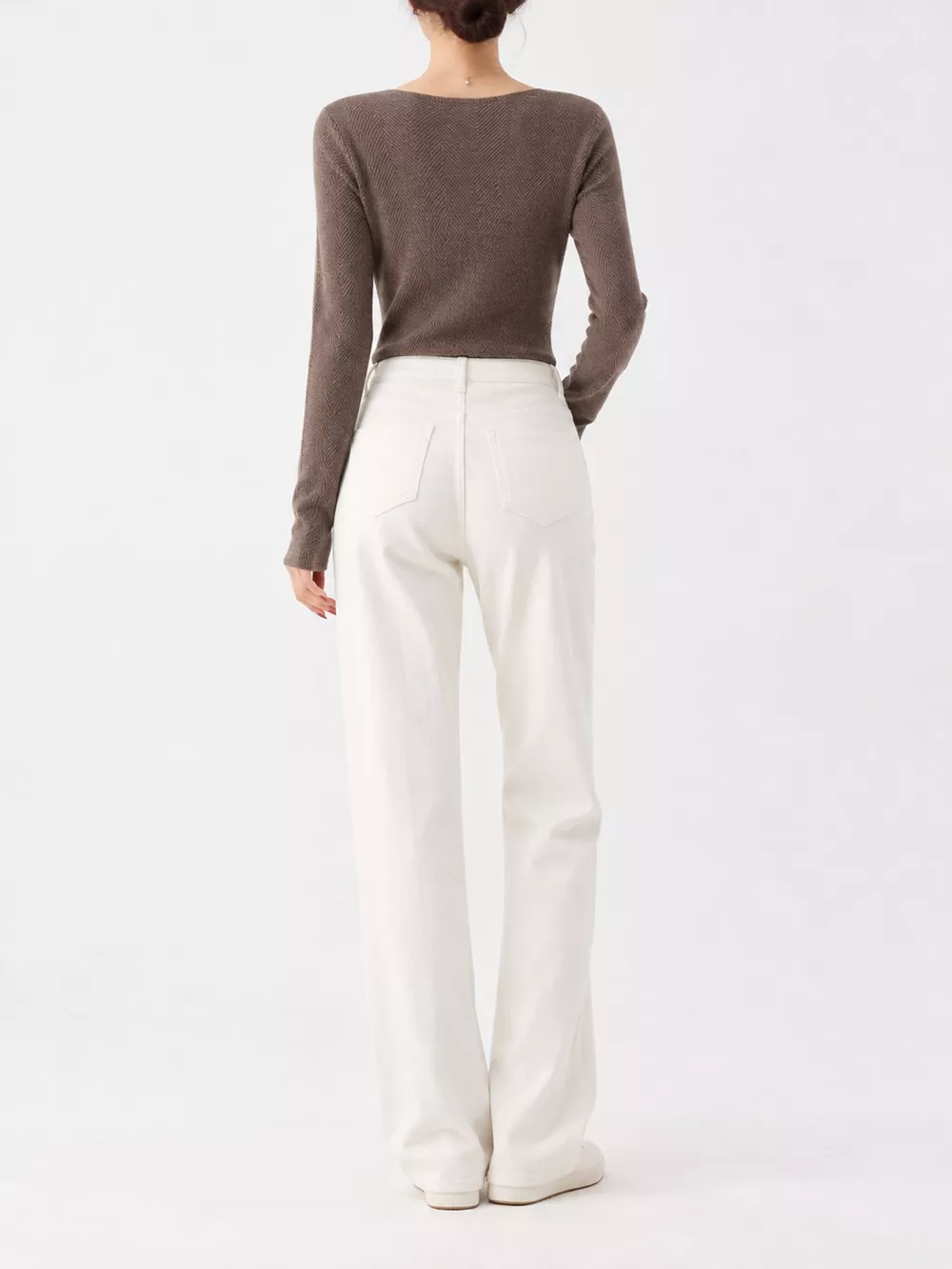 Herringbone Slim Fit Long Sleeve Knit Top, image 11