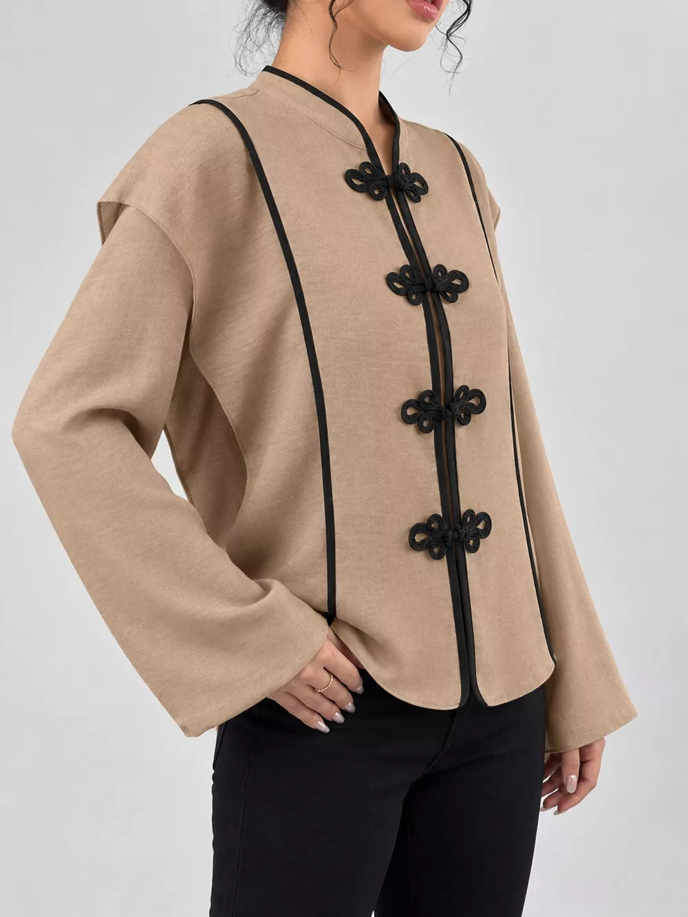 Chinese-Style Mandarin Collar Blouse, image 15