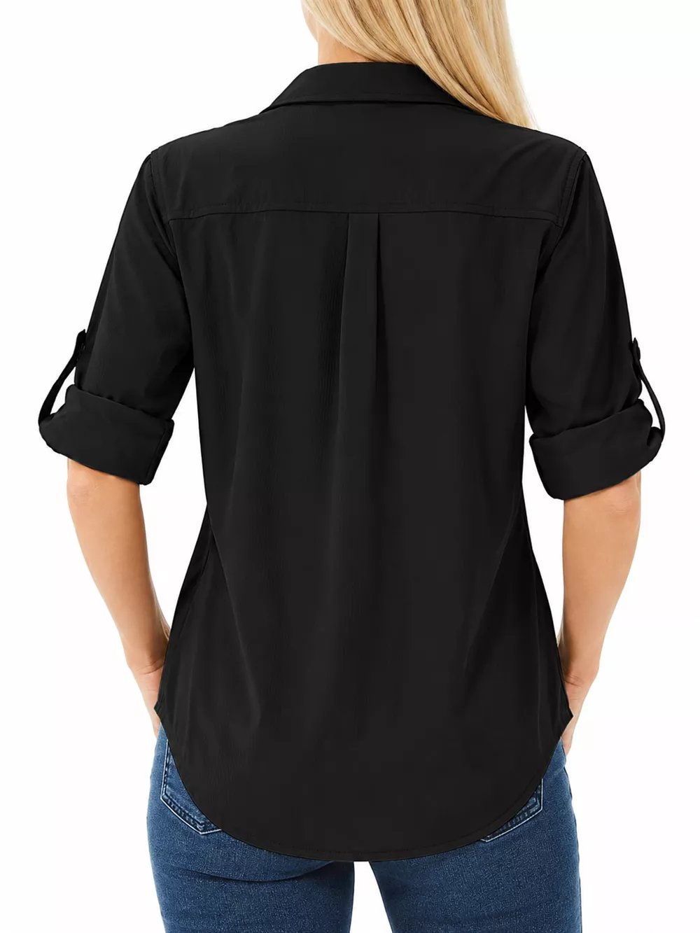 Full Size Button-Down Roll-Up Sleeve Shirt Plus Size, image 23