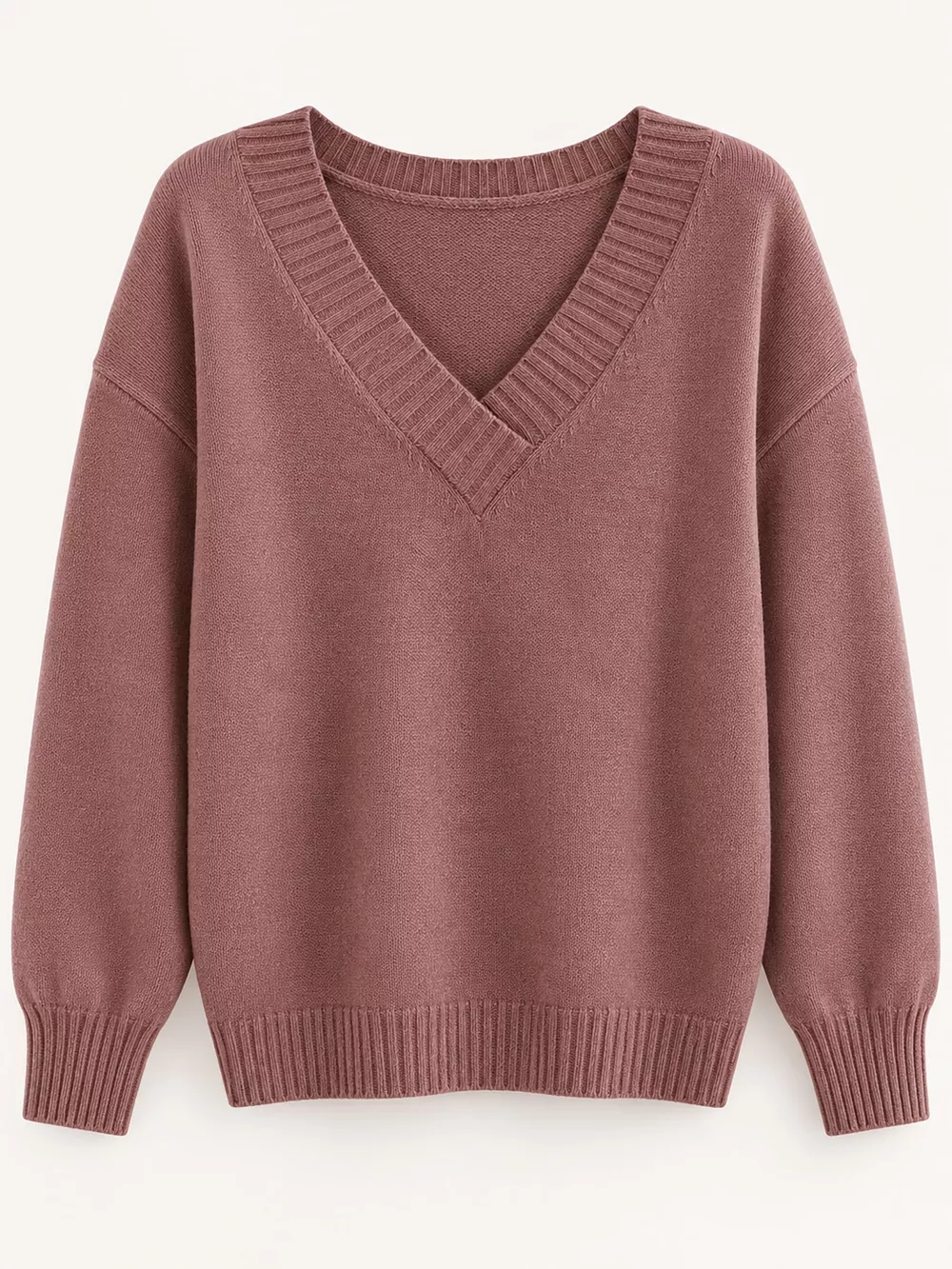 Full Size V-Neck Dropped Shoulder Sweater Plus Size, image 60