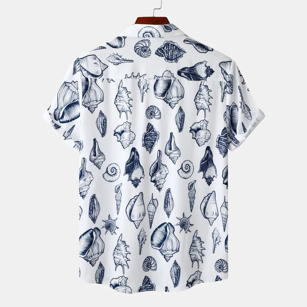 Men's Plus Size Printed Button Up Short Sleeve Shirt, image 2