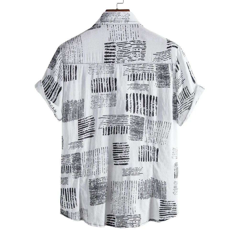 Men's Plus Size Casual Printed Short Sleeve Shirt, image 3