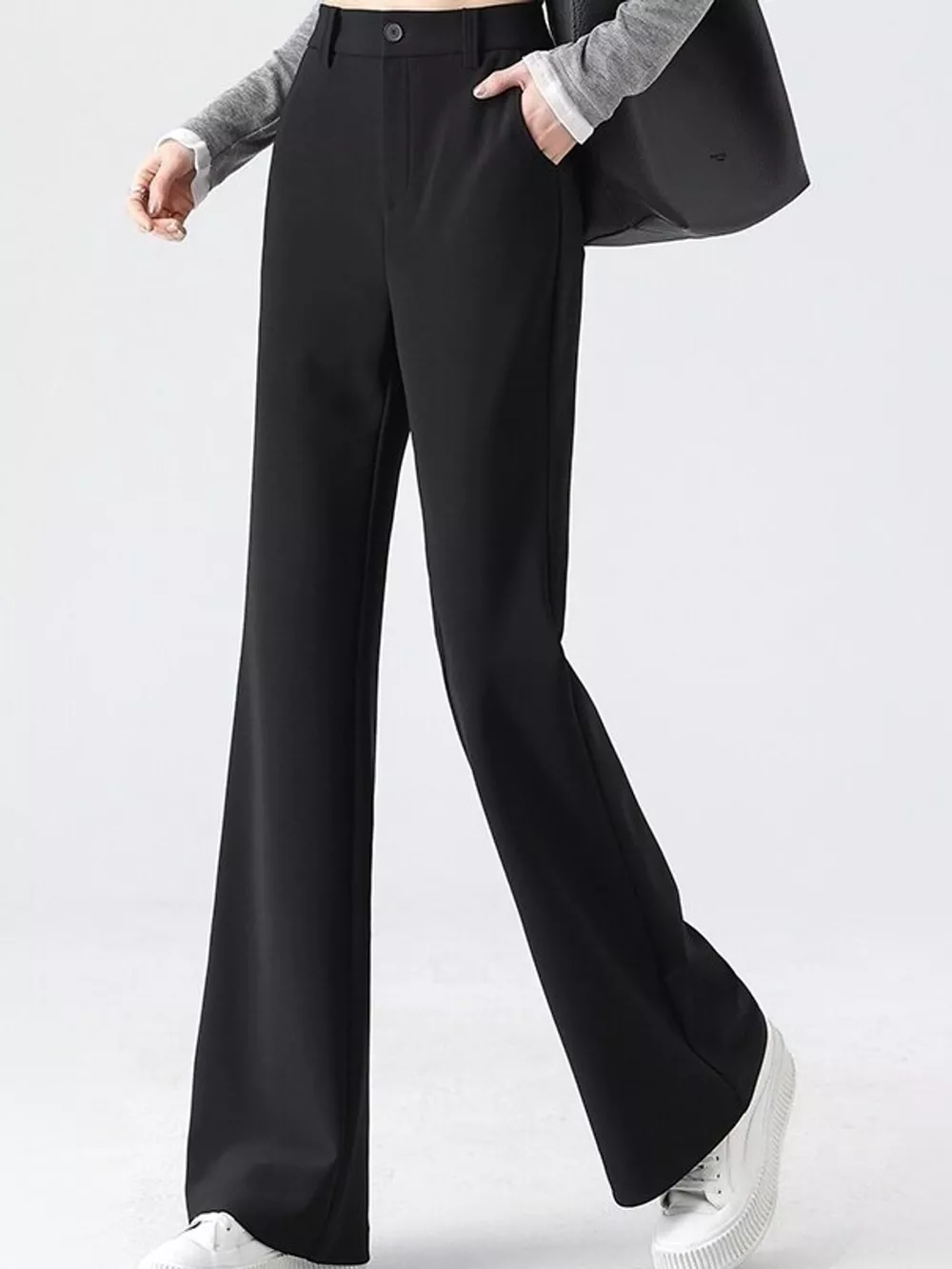 Full Size High-Waisted Slim-Fit Straight-Leg Pants Plus Size, image 2
