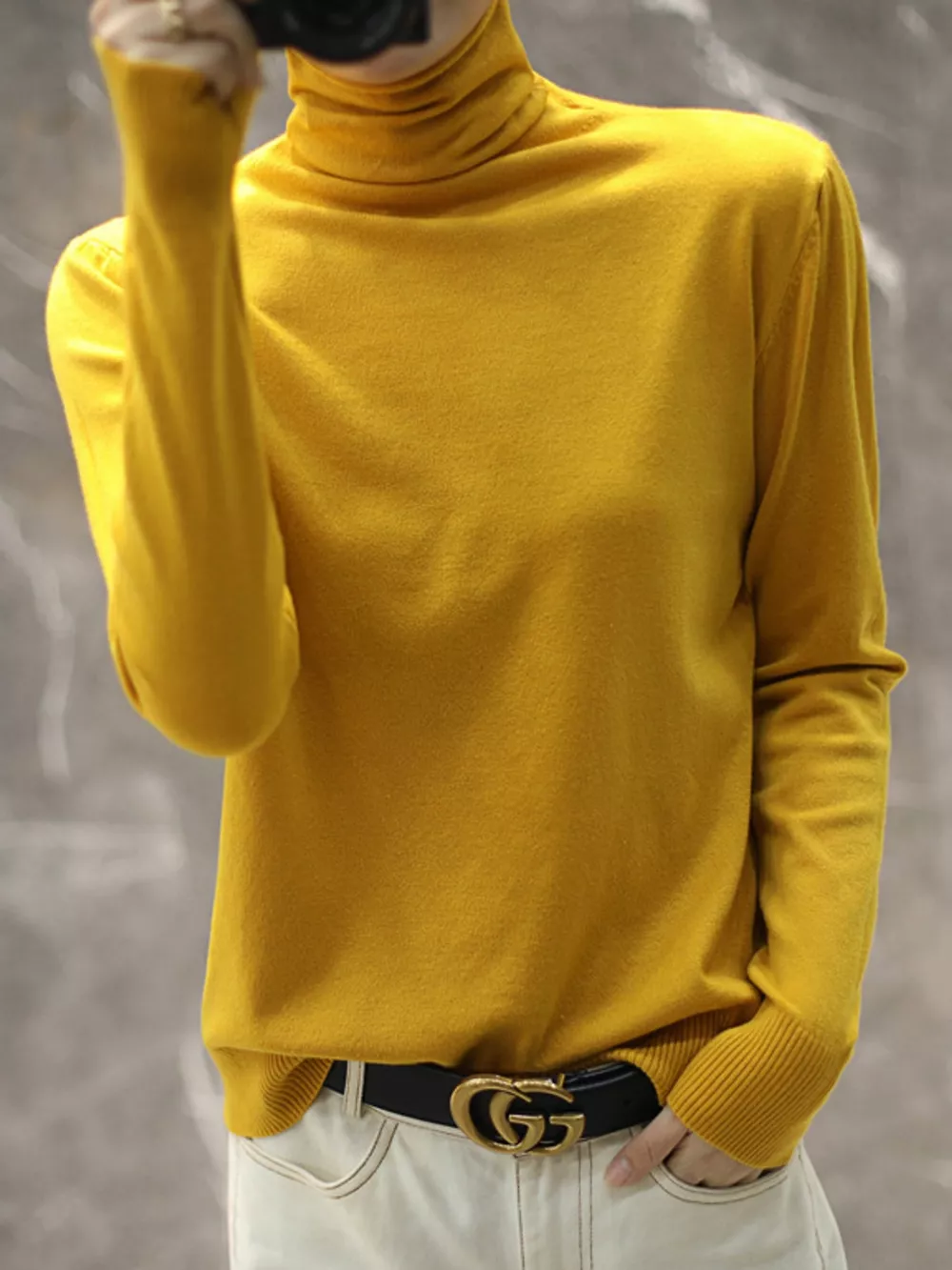 Full Size Slim-Fit Turtleneck Knit Top Plus Size, image 34