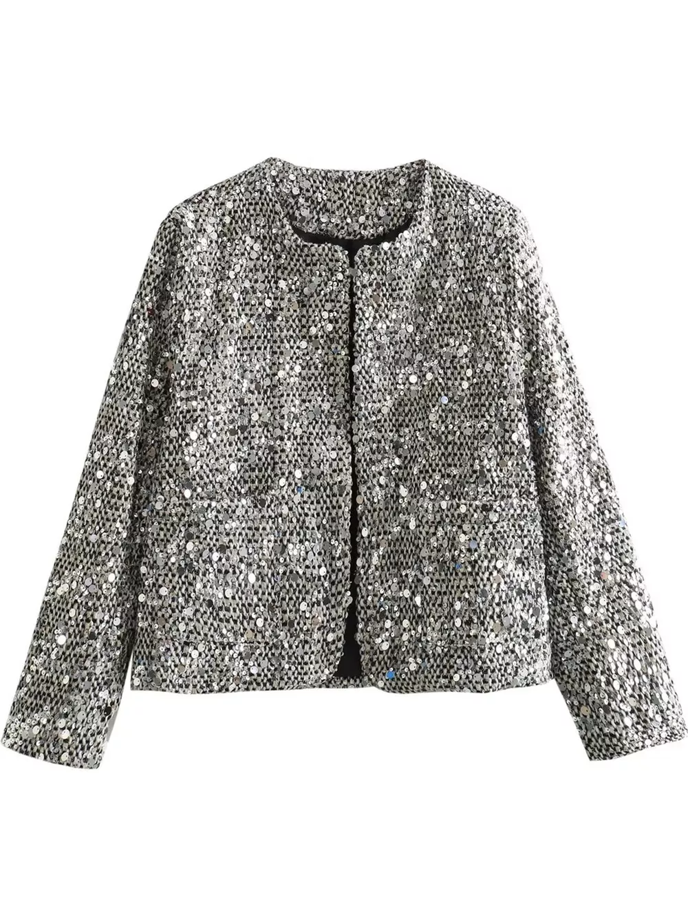 Sequin Embellished Cropped Jacket, image 5
