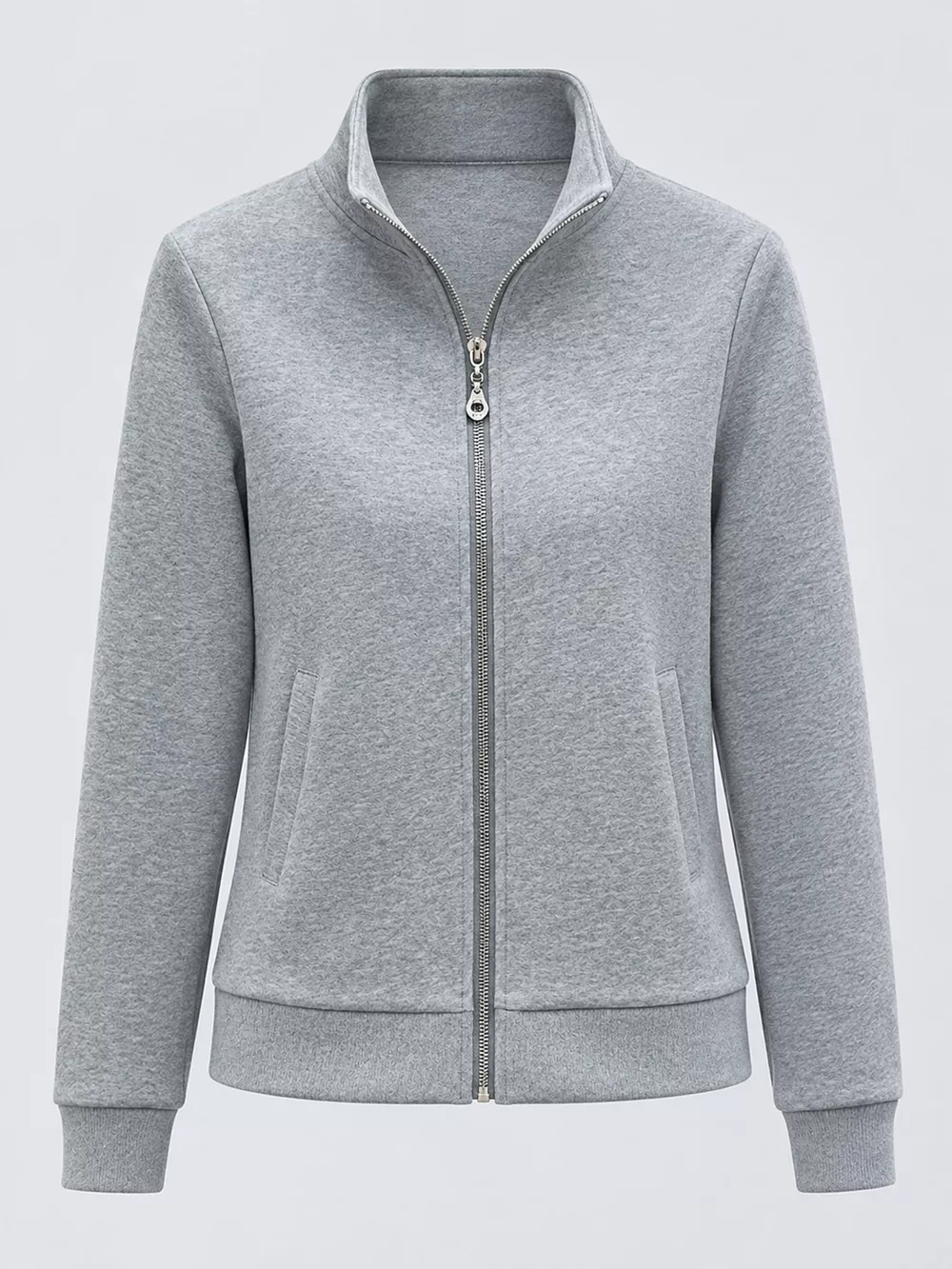 Full Size Stand-Collar Zip-Up Sweatshirt Plus Size, image 14