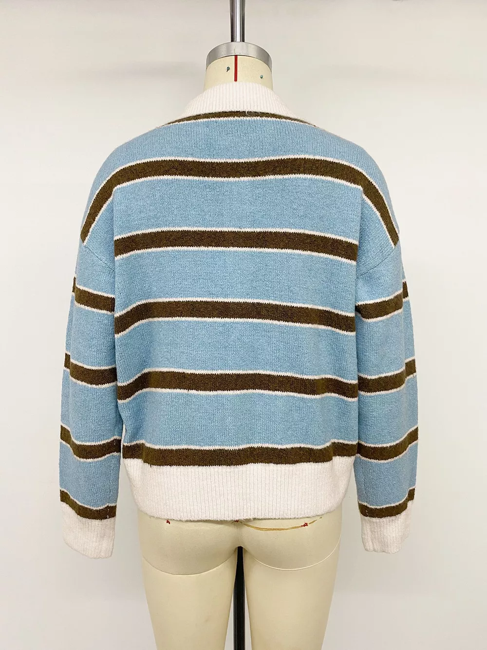 Striped Polo Collar Sweater, image 14