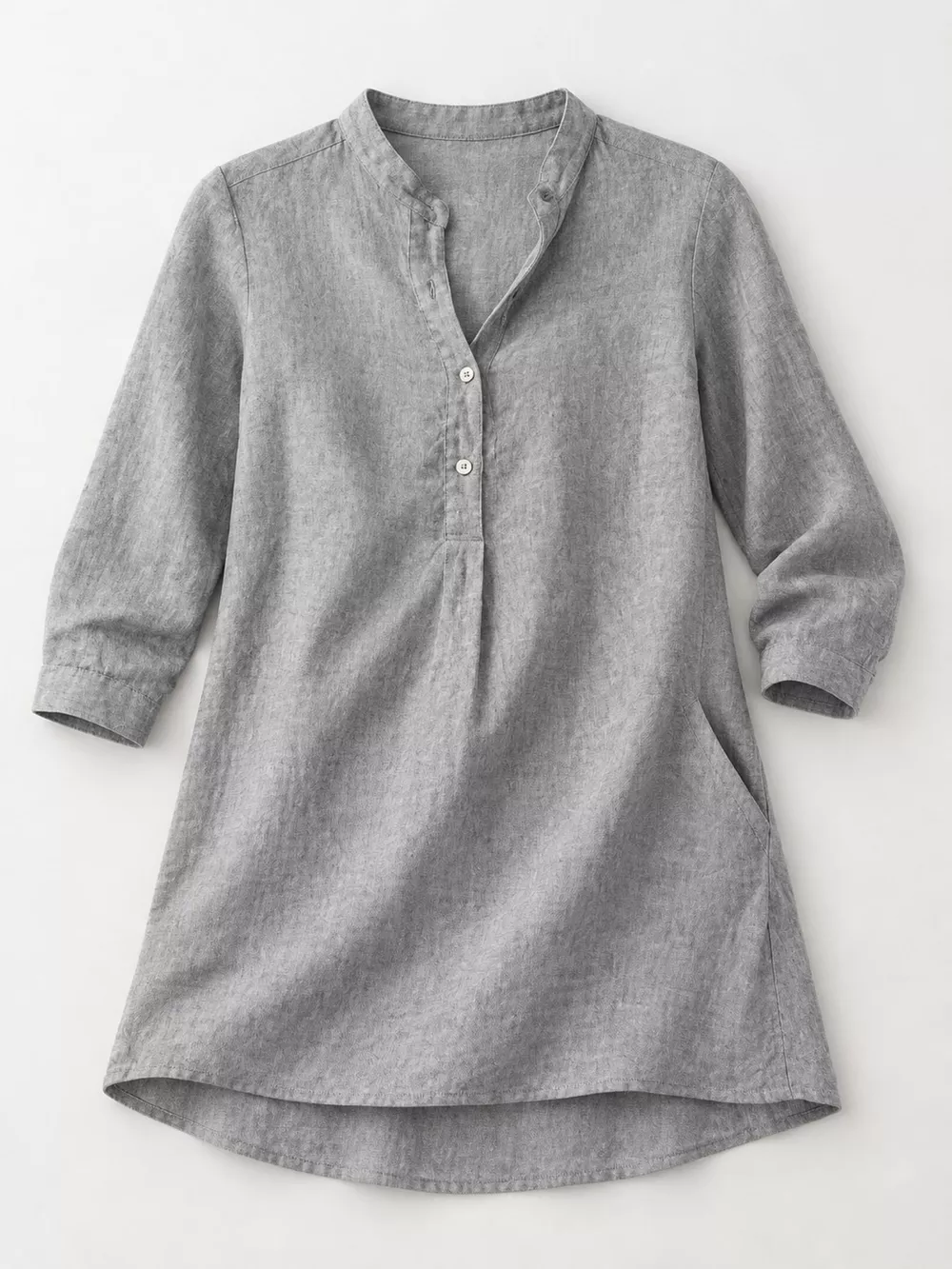 Full Size Button Detail 3/4 Sleeve Blouse Plus Size, image 8