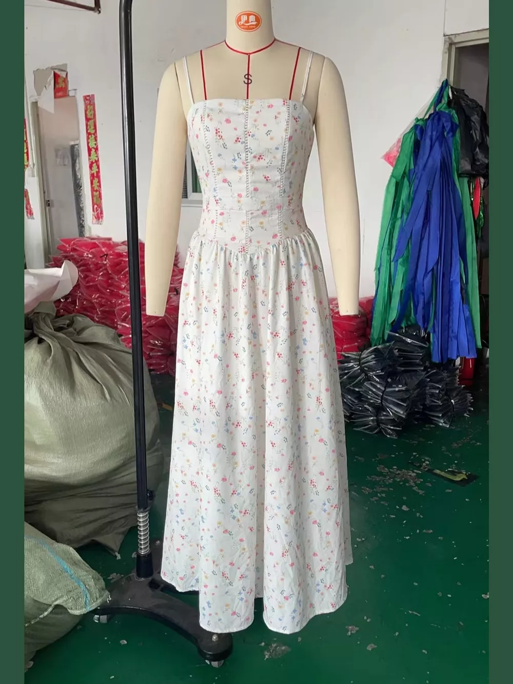 Floral Spaghetti Straps Midi Dress, image 21