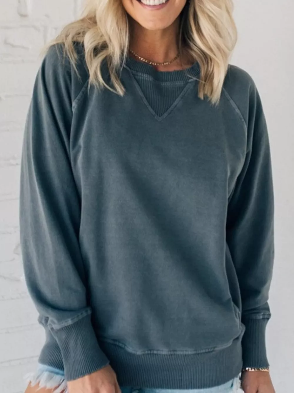 Crew Neck Raglan Sleeve Sweatshirt, image 29