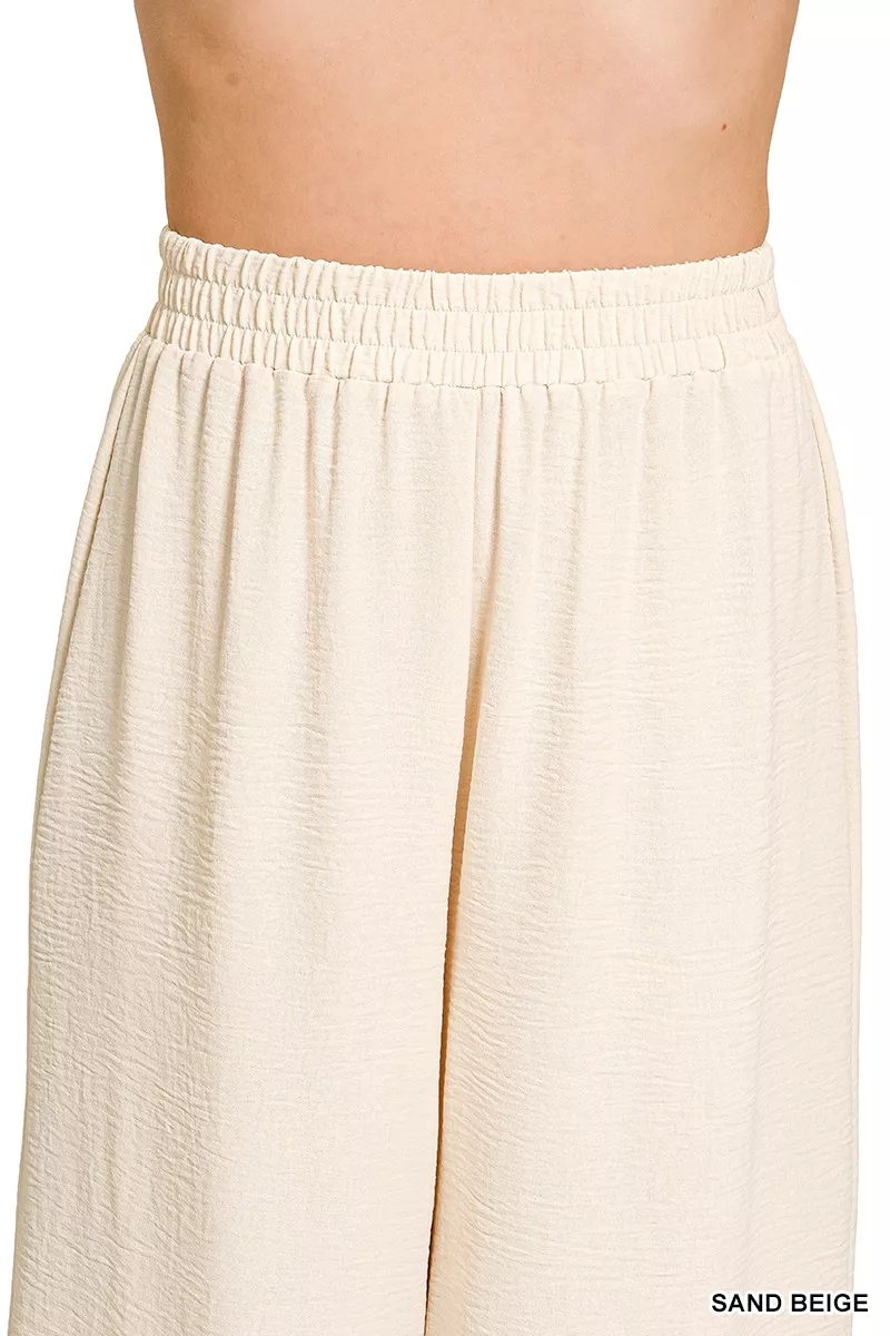 Woven Airflow Elastic Waistband Pants, image 3