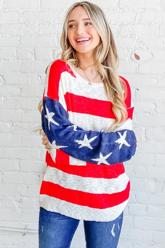 American Flag Long Sleeve Sweater, image 3