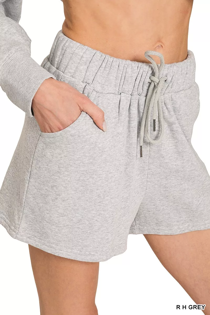 Fleece Long Sleeve Sweatshirts & Shorts Set, image 2