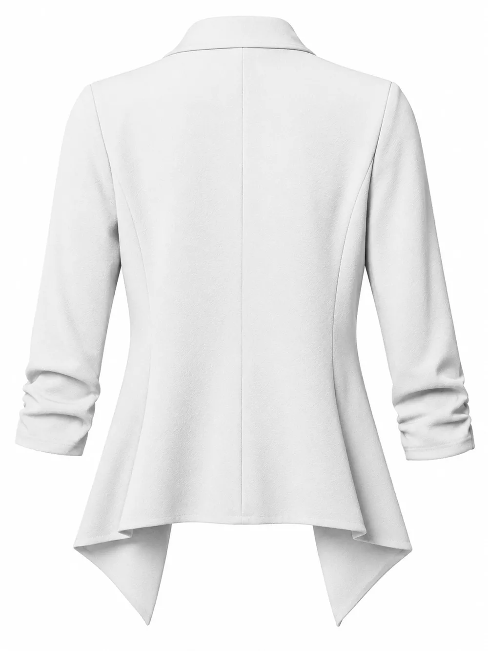 Full Size Open Front Drape Blazer with 3/4 Ruched Sleeves Plus Size, image 4