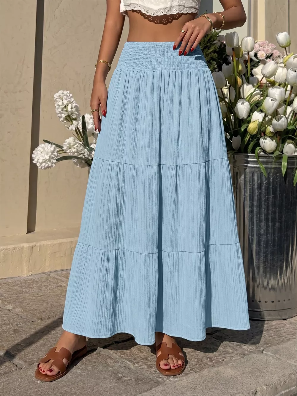 Tiered Flowy Maxi Skirt, image 2