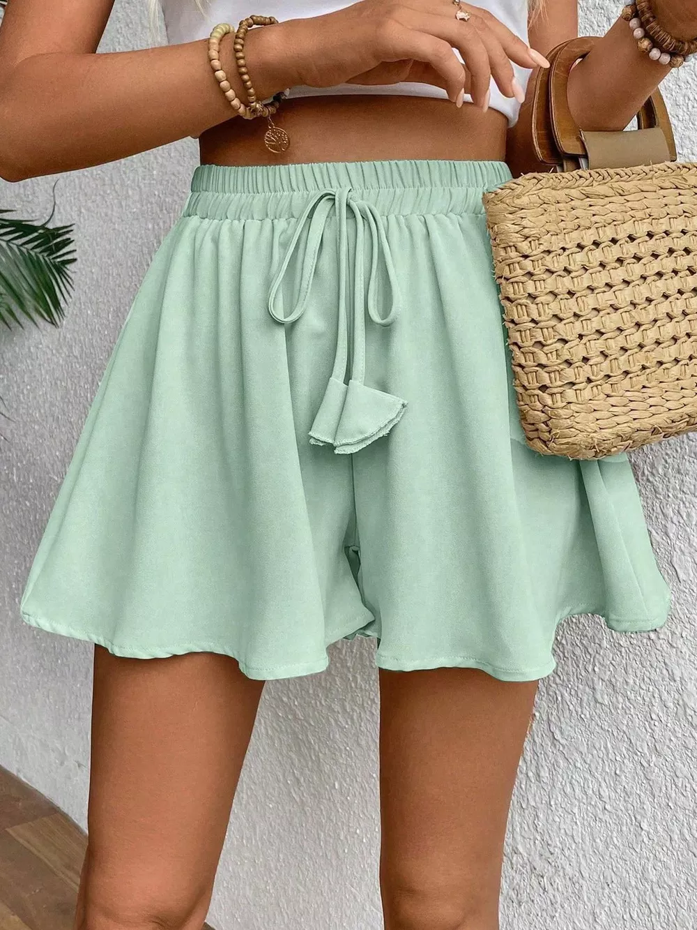 Flowy Drawstring Waist Shorts, image 4