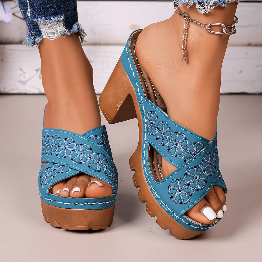 Open Toe Block Heels Sandals, image 6