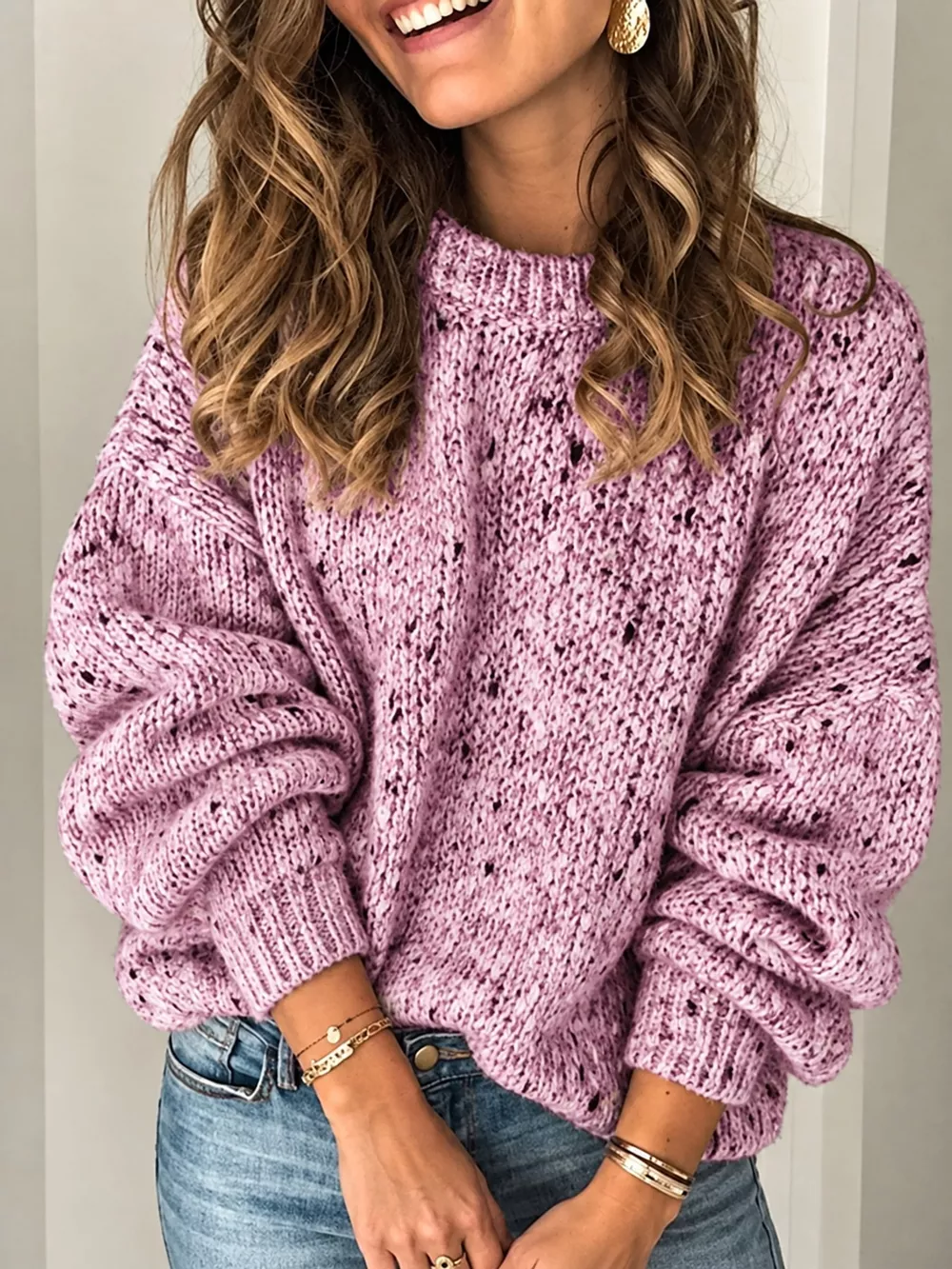 Chunky Knit Round Neck Sweater