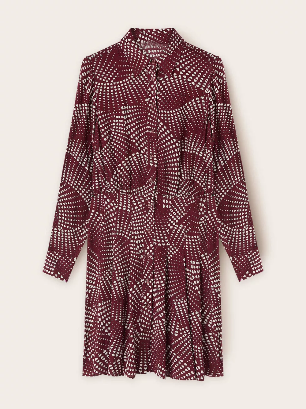 Printed Long Sleeve Mini Shirt Dress, image 5