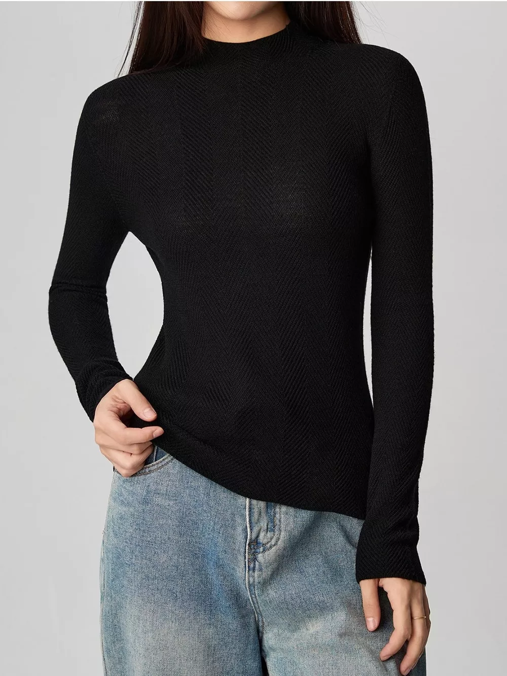 Textured Mock Neck Sweater, image 20