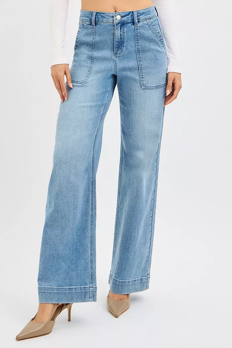 Full Size High Rise Straight Leg Jeans with Front Pockets Plus Size, image 3