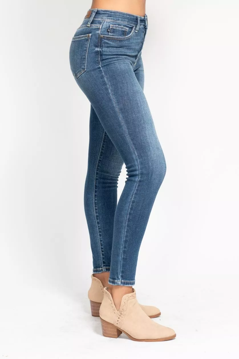 Full Size High Rise Button Fly Skinny Jeans Plus Size, image 9