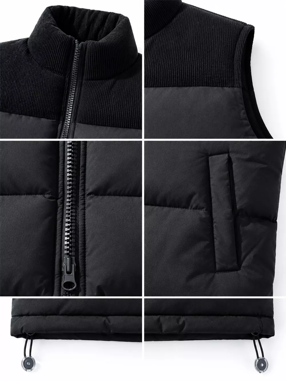 Men's Full Size Corduroy Patchwork Puffer Vest Plus Size, image 7