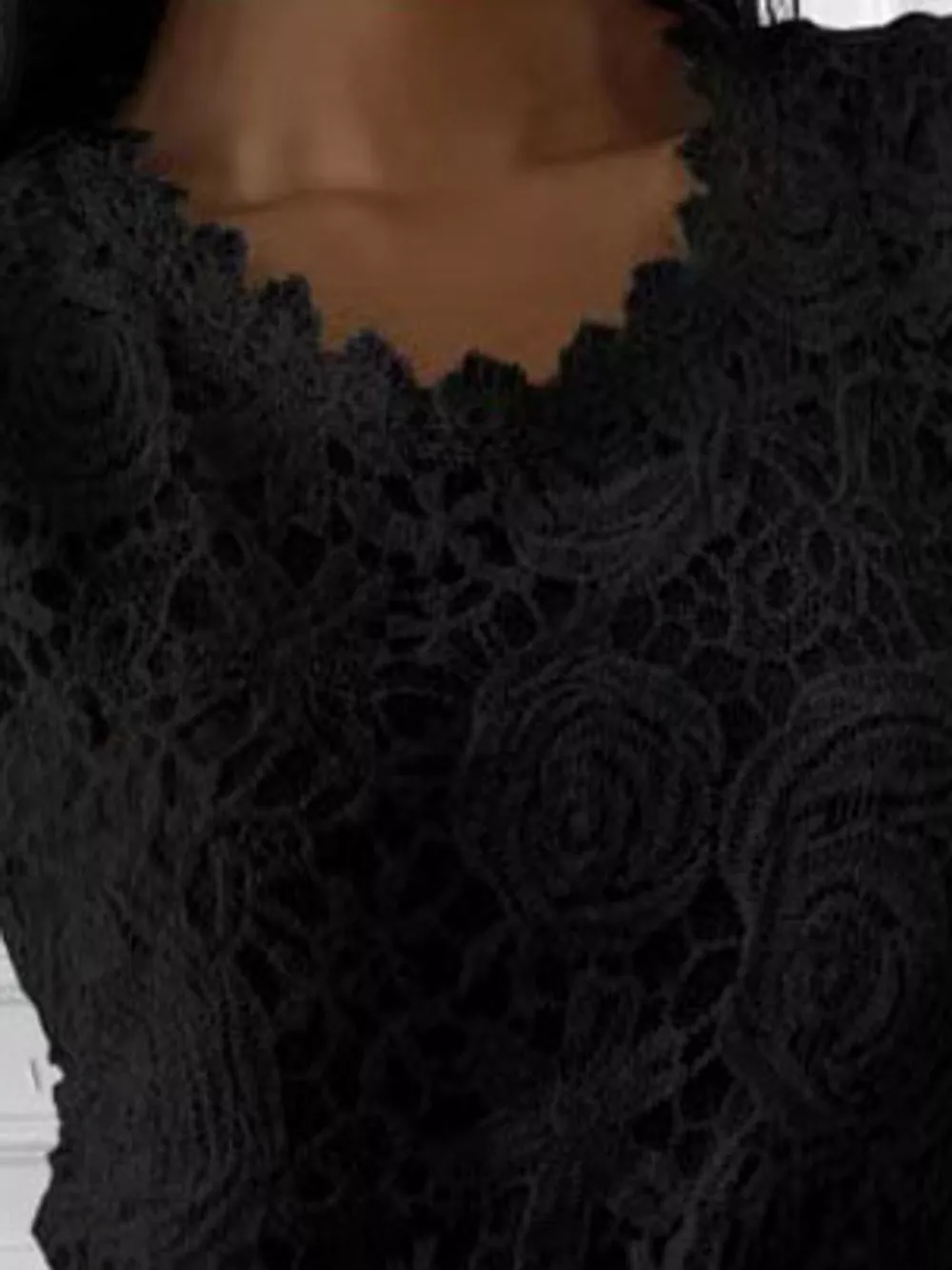 Full Size Elegant Floral Lace Short Sleeve Blouse Plus Size, image 5