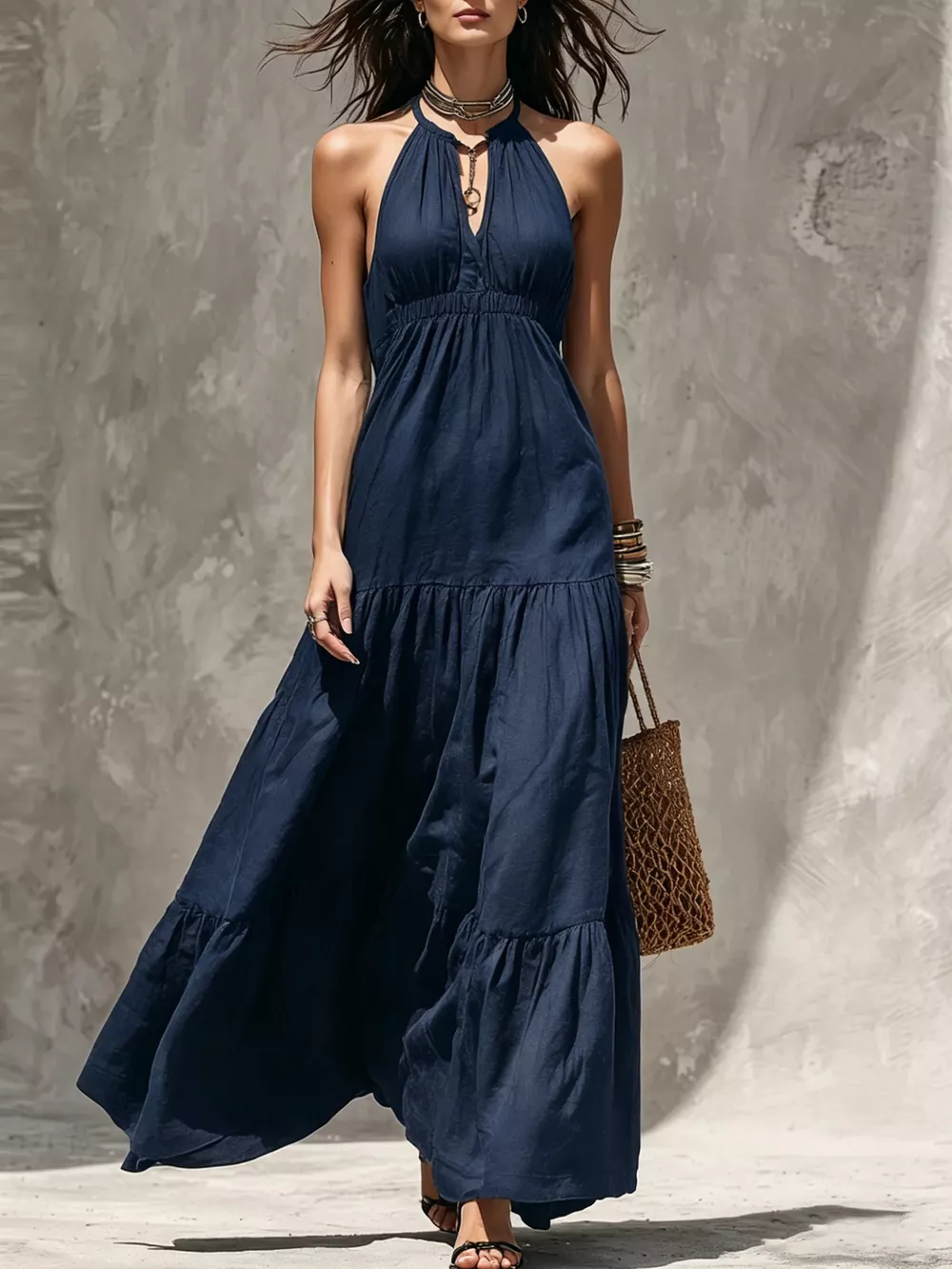 Sleeveless Tiered Maxi Dress, image 9