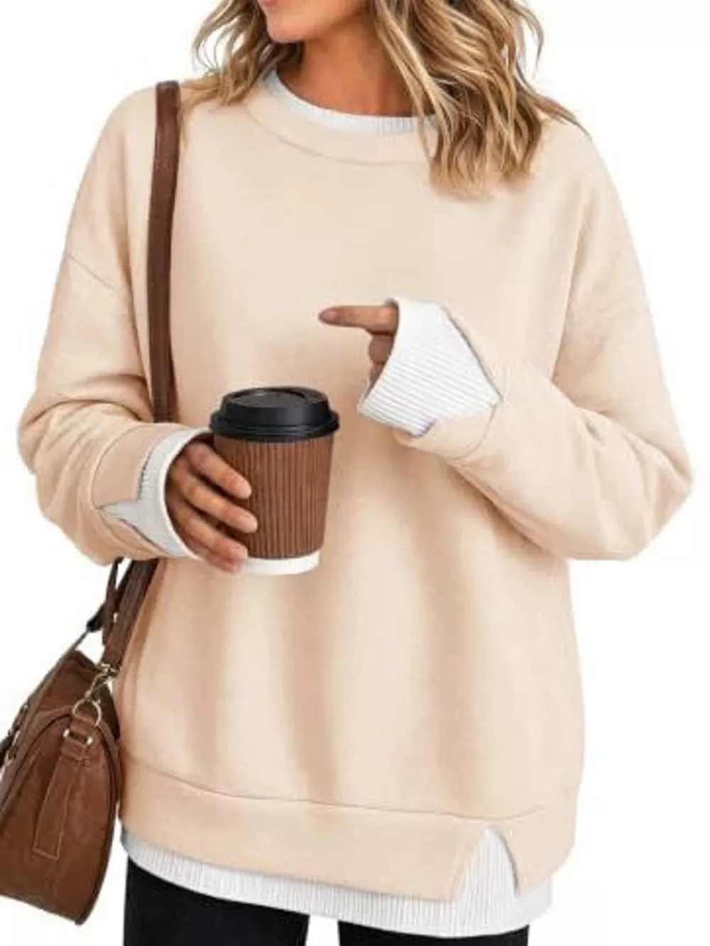 Full Size Layered Look Crew Neck Sweatshirt Plus Size, image 21