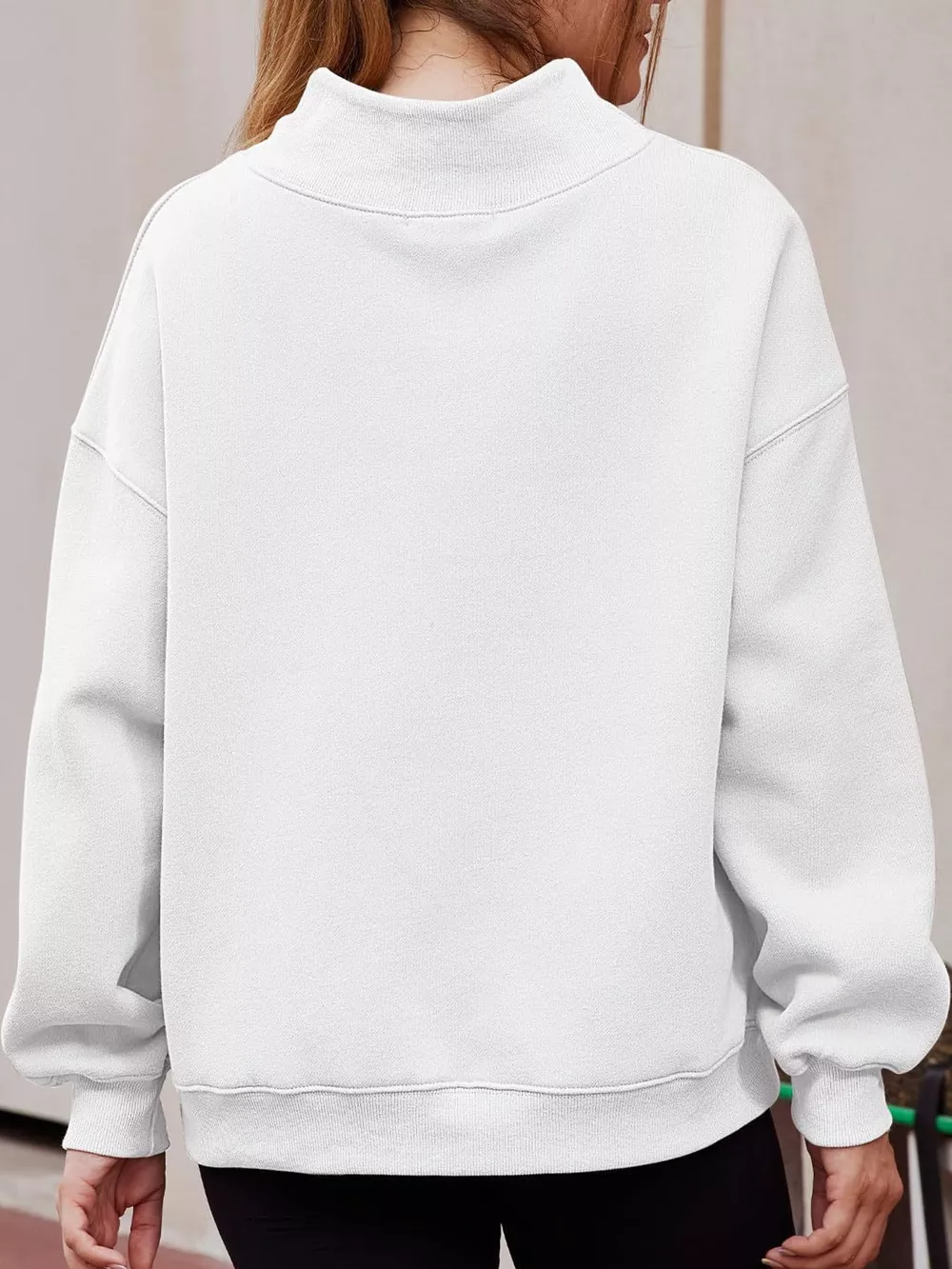 Oversized Mock Neck Long Sleeve Sweatshirt, image 38