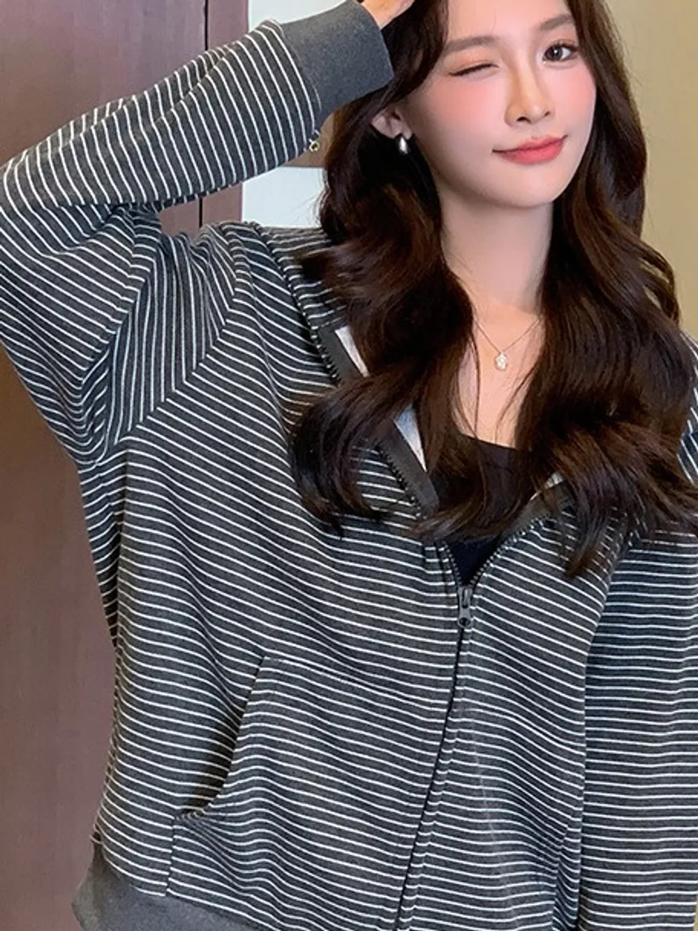 Striped Zip-Up Hoodie, image 10