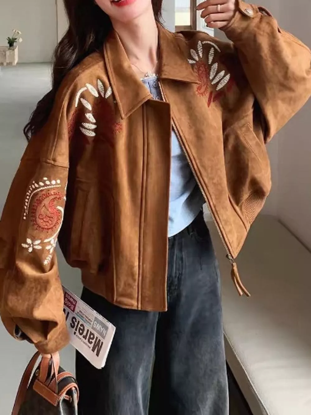 Embroidered Zip Up Jacket, image 5