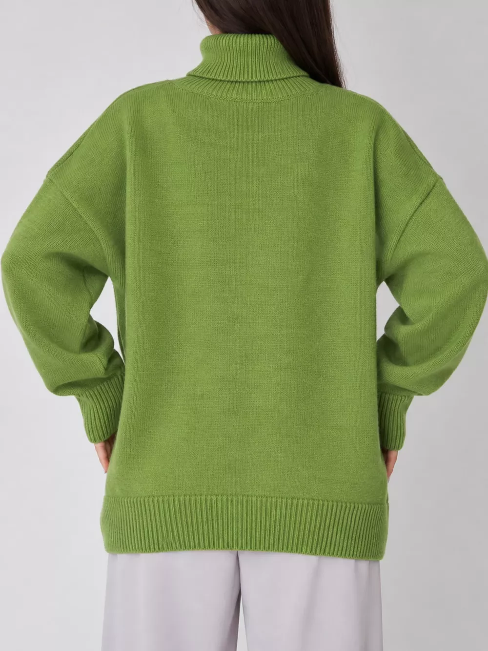 Oversized Turtleneck Dropped Shoulder Sweater, image 51