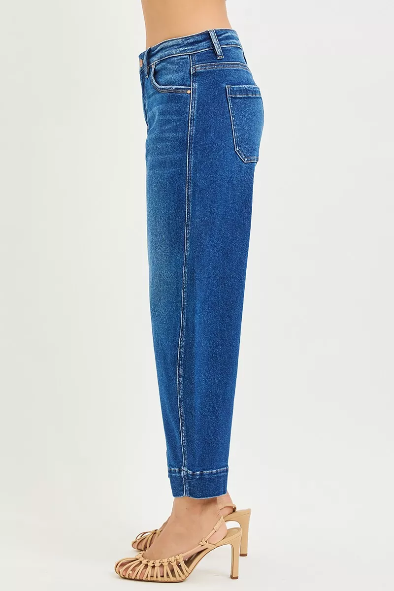 Mid Rise Crop Barrel Jeans, image 3