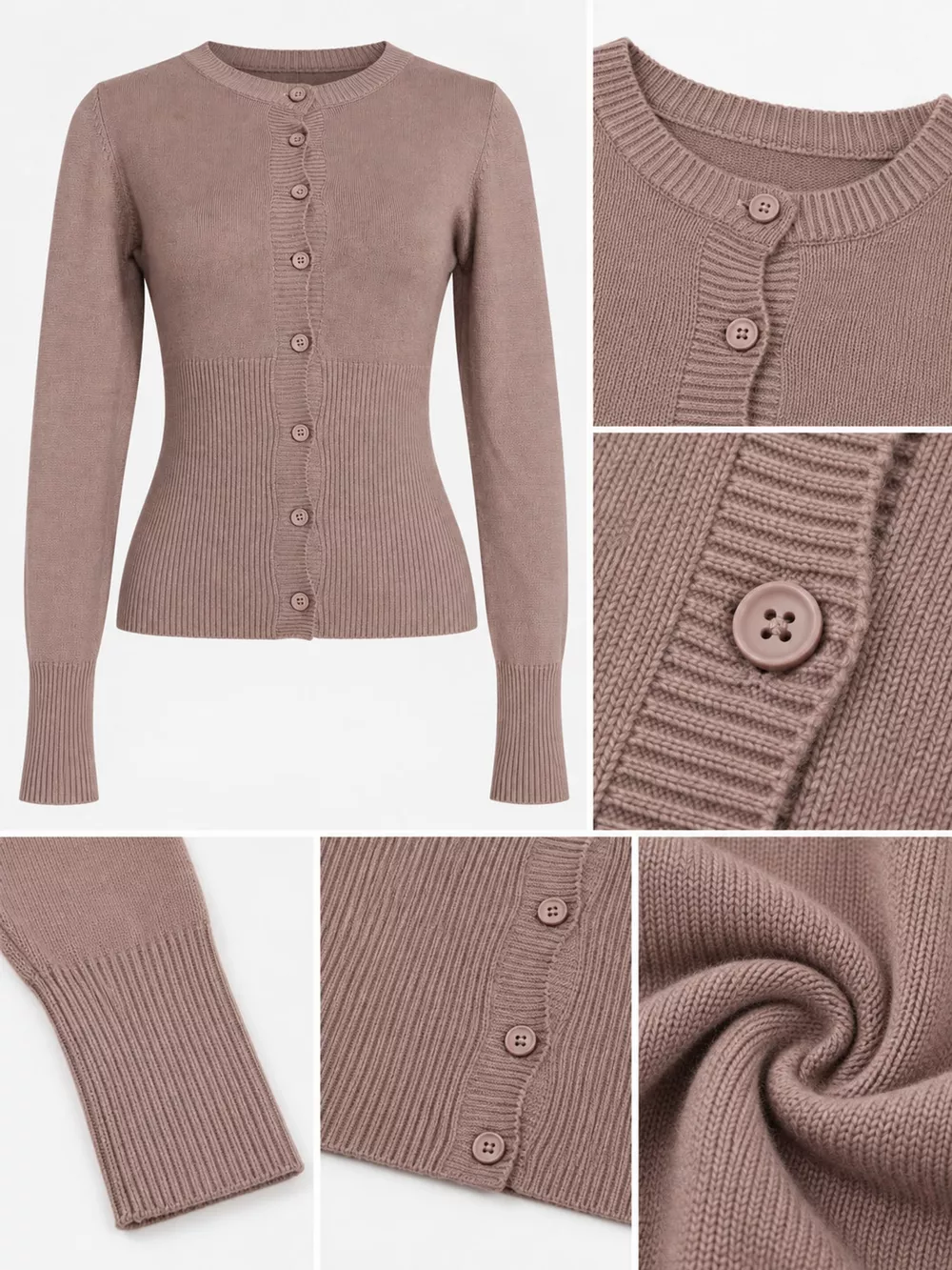 Slim-Fit Ribbed Knit Button-Down Cardigan, image 38