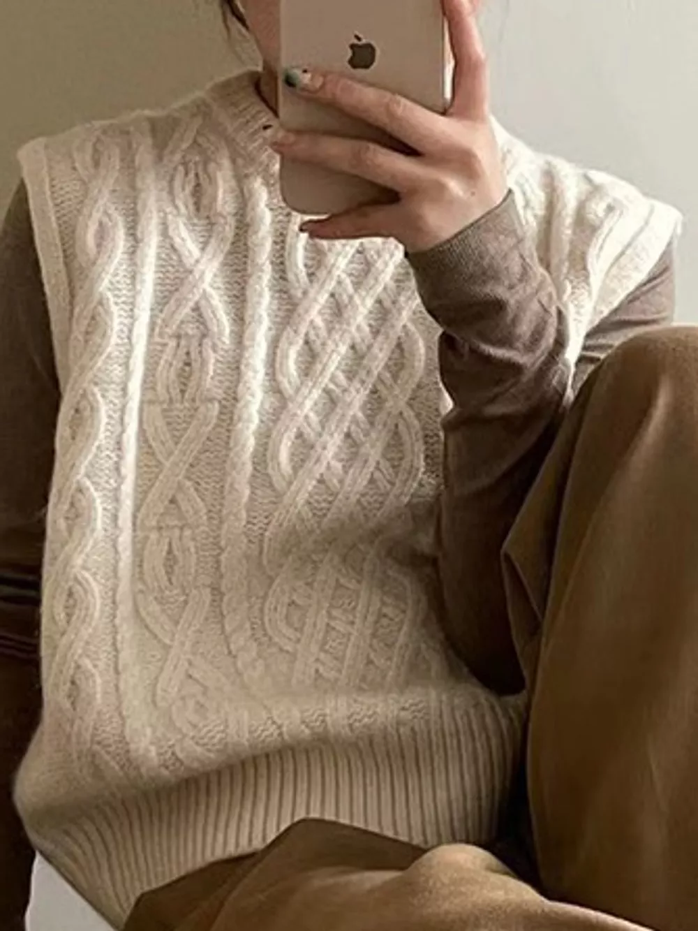 Cable-Knit Sweater Vest, image 2