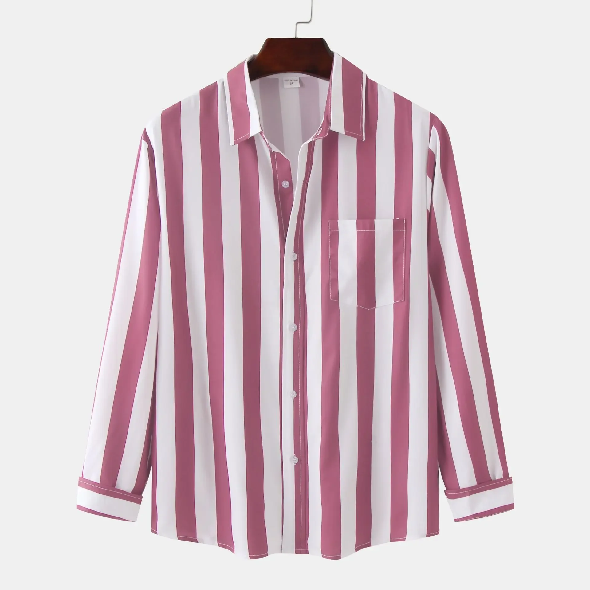 Men's Striped Button-Down Long Sleeve Shirt, image 14