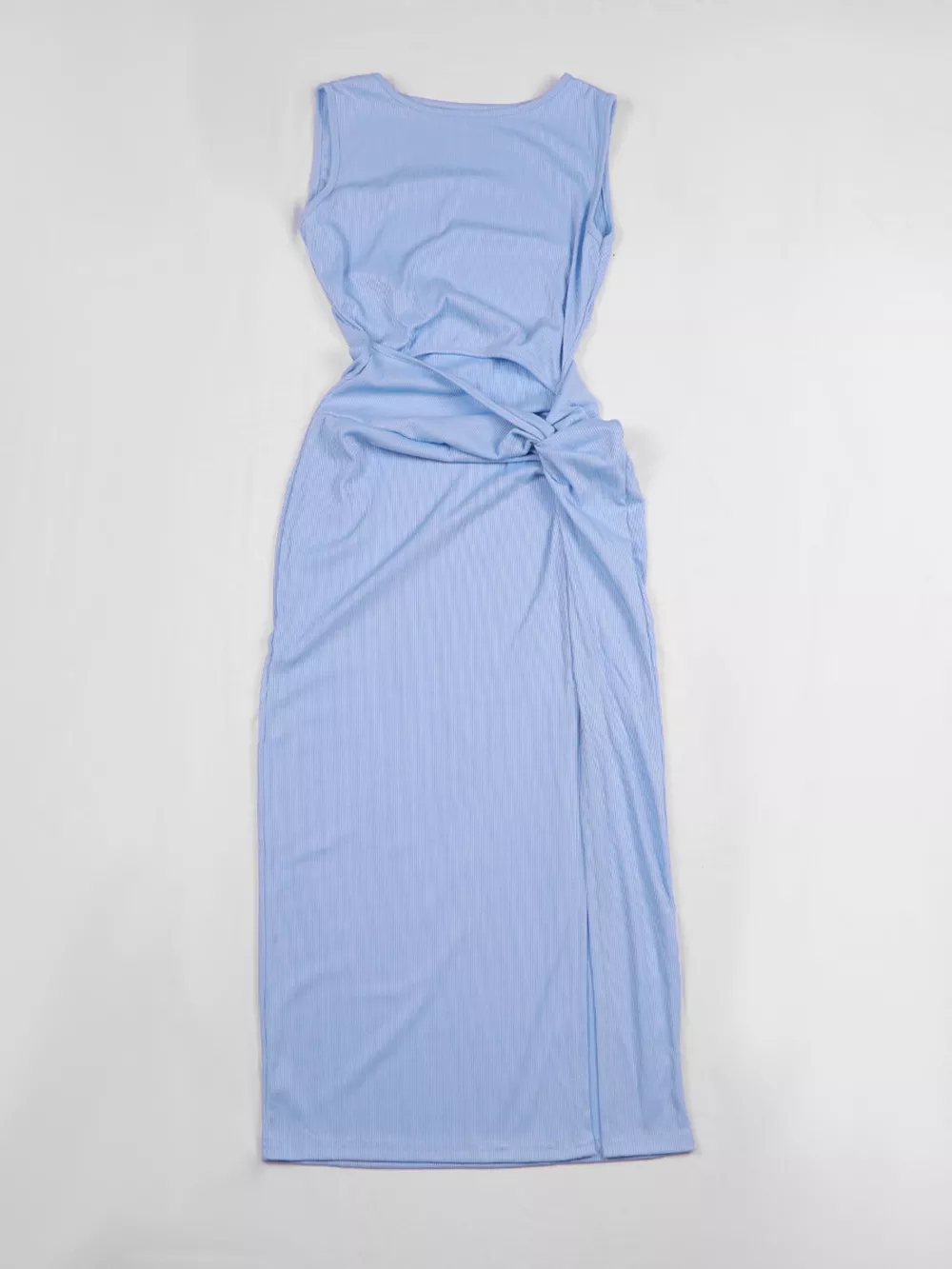 Sleeveless Cut-Out Ruched High-Slit Bodycon Dress, image 31