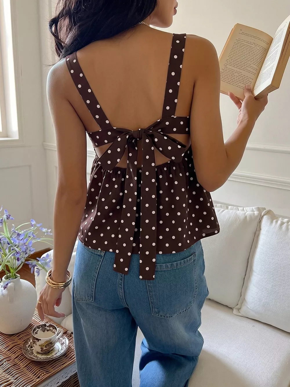 Polka Dot Tie Back Cami, image 5
