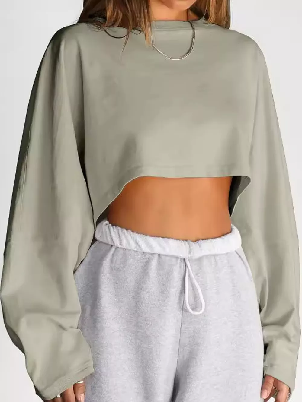Long Sleeve Cropped Sweatshirt, image 32