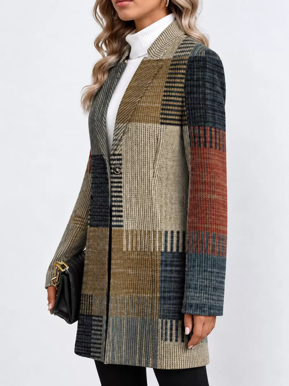 Full Size Long Sleeve Longline Outerwear Plus Size, image 3