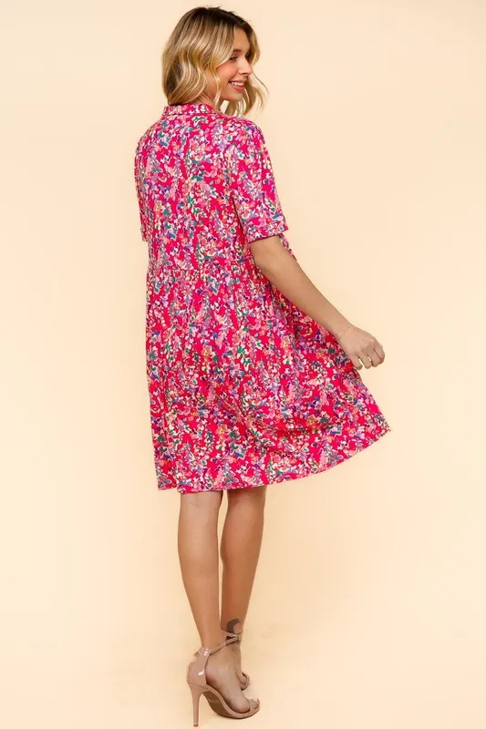 Johnny Collar Babydoll Dress with Side Pockets, image 10