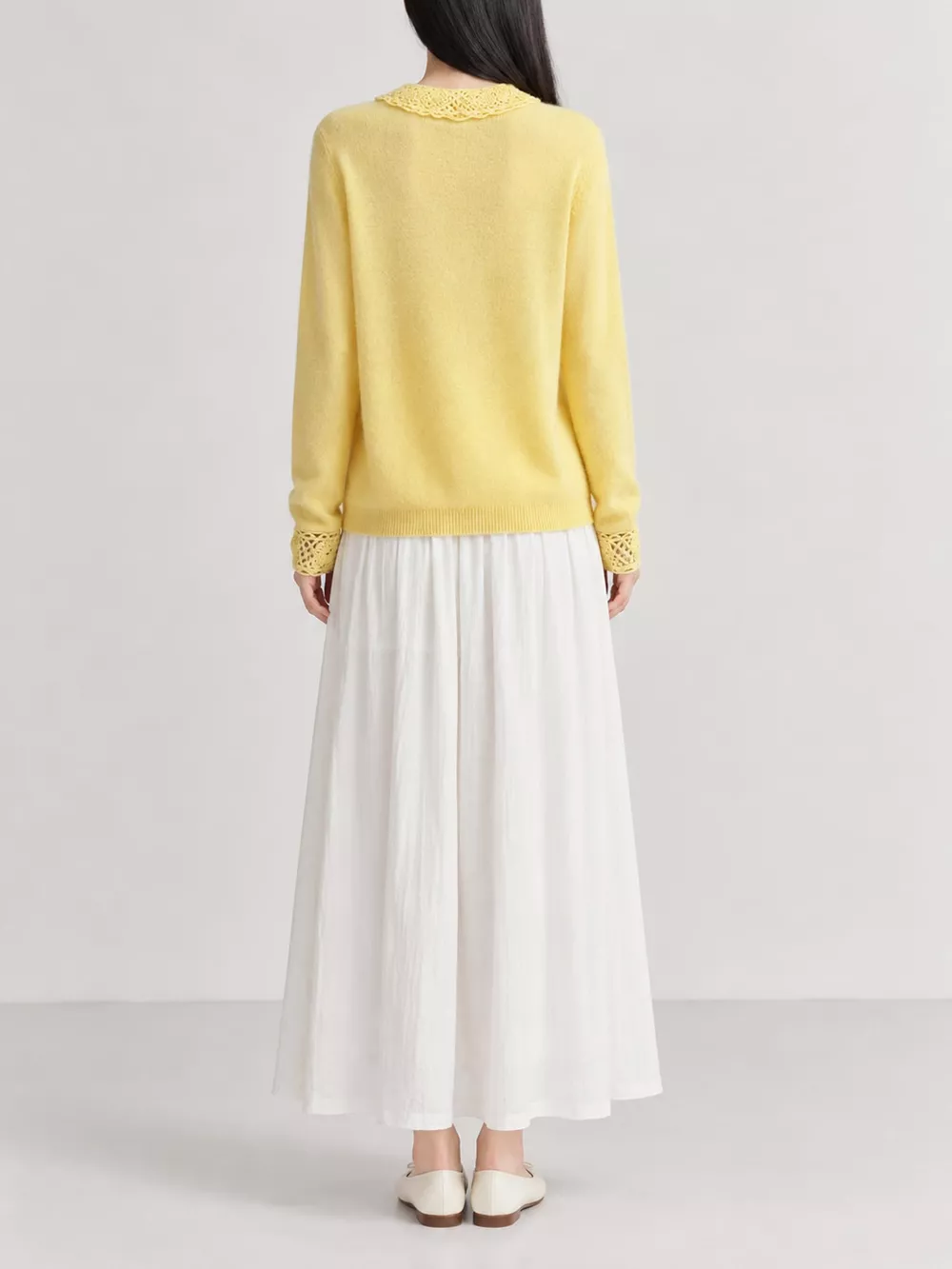 Lace-Collar Button Down Knit Cardigan, image 25