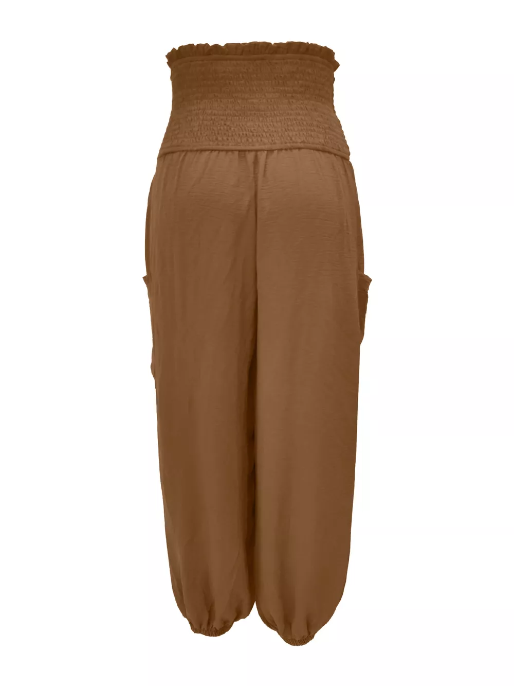 Full Size Smocked Waist Harem Pants with Pockets Plus Size, image 13