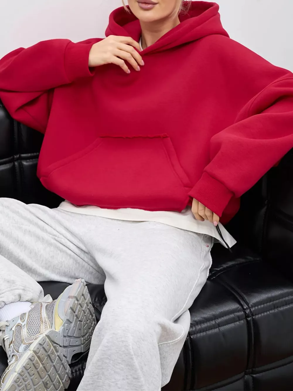 Kangaroo Pocket Dropped Shoulder Hoodie, image 28