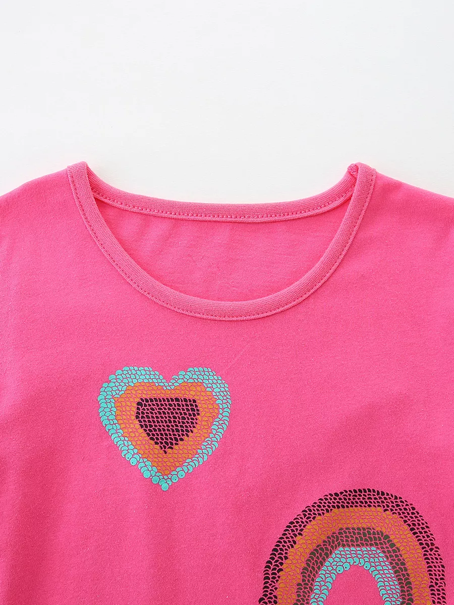 Children's Heart & Rainbow Round Neck Tee, image 2