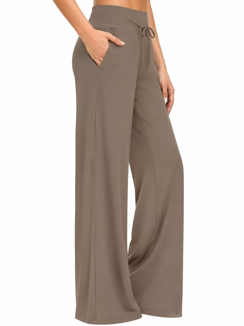 High-Waisted Wide-Leg Lounge Bottoms with Pockets, image 14